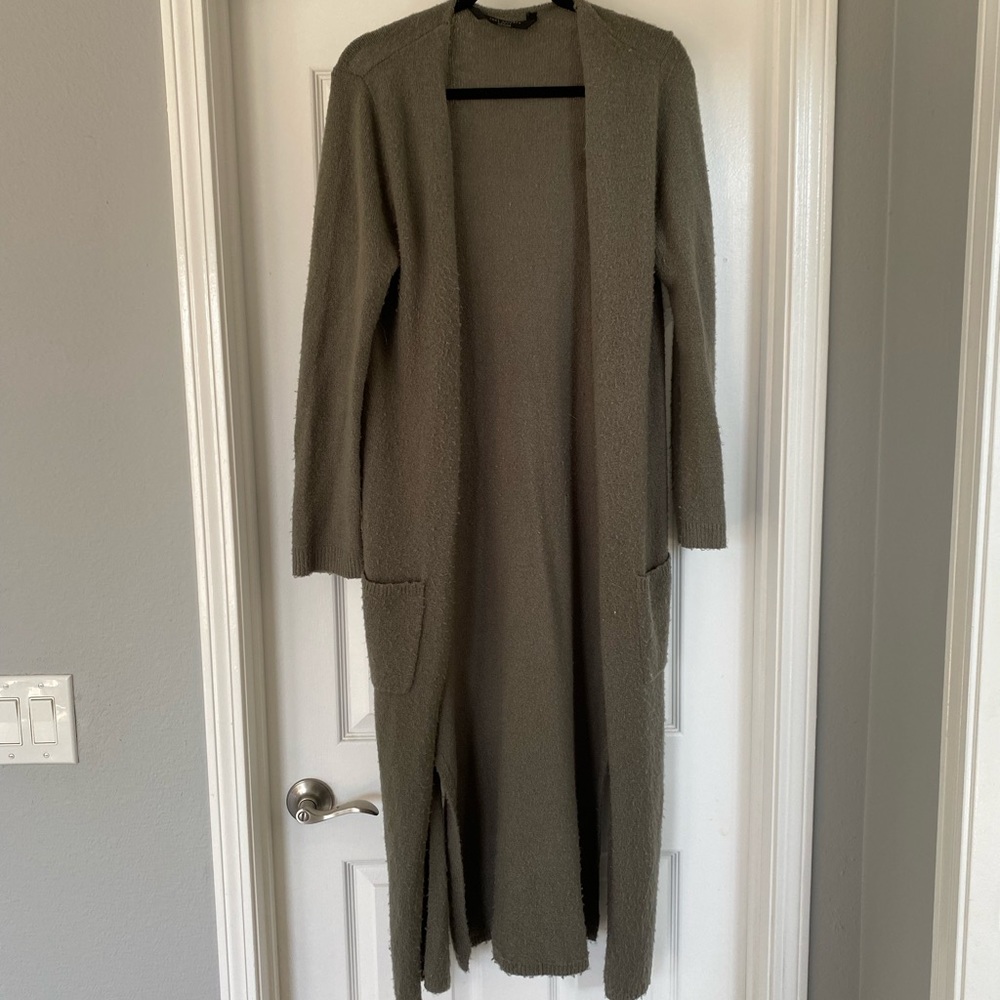 Knit Sisters Olive Green Duster Cardigan